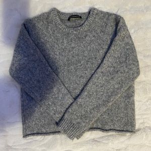 Gray Brandy Melville Knit Wool Crew Neck Sweater
